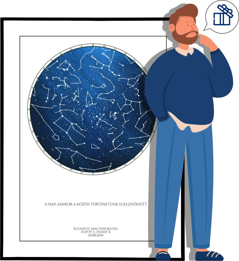 Személyre szabott csillagtérkép mint egyedi ajándék és örök emlék.