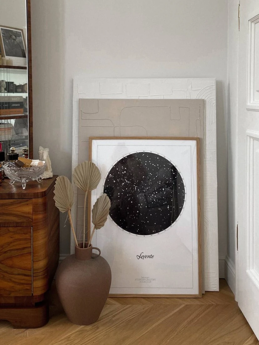 Születésnapi csillagtérkép "Levente" névvel, modern ajándék egy férfinak.